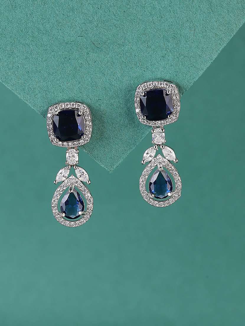 Blue Alloy Drop Earring - 22101095 -  Standard Image - 1
