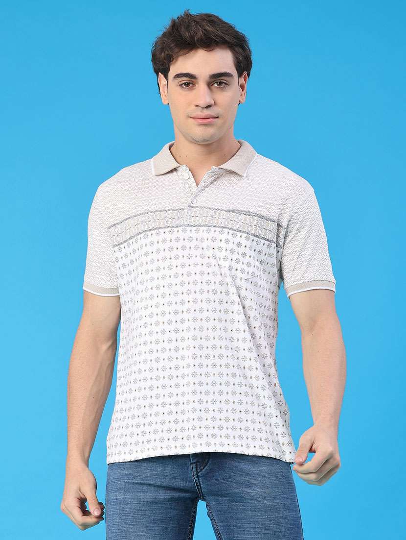 men printed short sleeve regular fit polo t-shirt - 22101152 -  Standard Image - 1