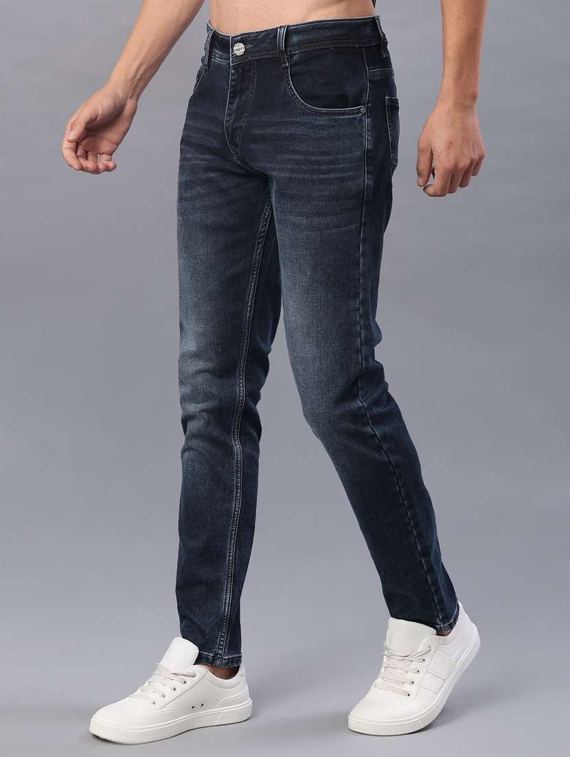 men solid mid rise slim fit jeans - 22101230 -  Standard Image - 1
