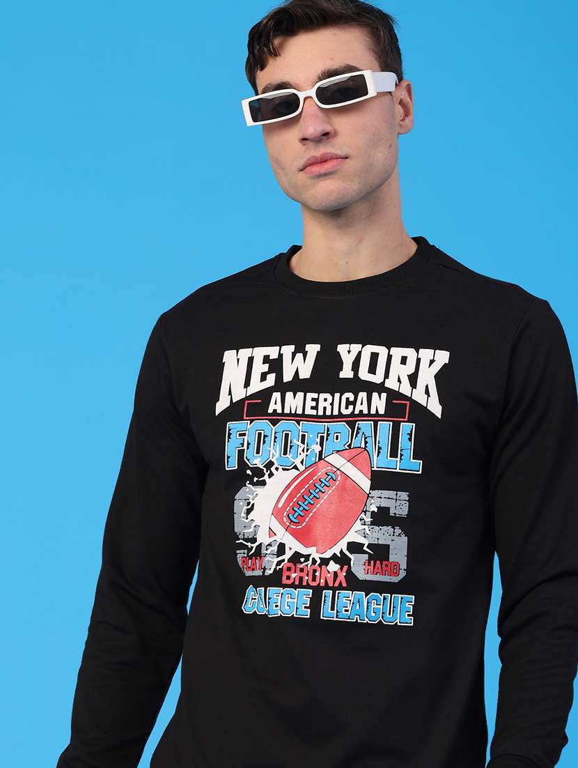 men printed long sleeve regular fit sweatshirt