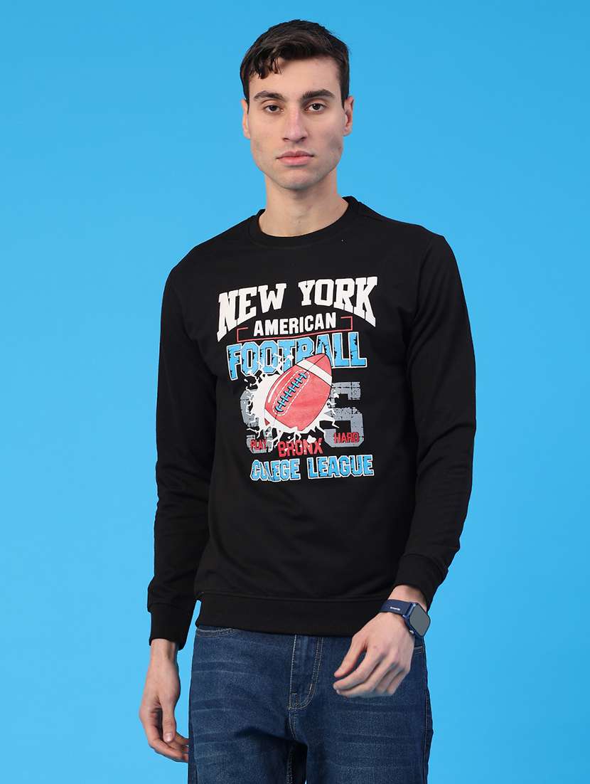 men printed long sleeve regular fit sweatshirt - 22101233 -  Standard Image - 1