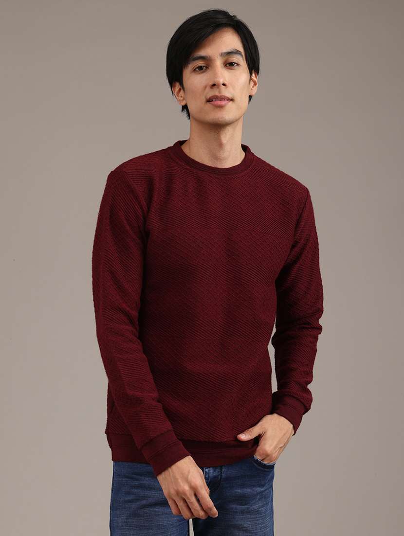 men self design long sleeve regular fit sweatshirt - 22101245 -  Standard Image - 1