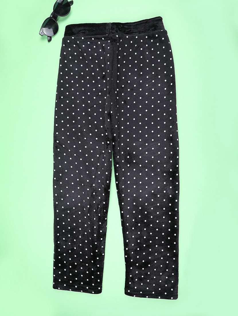 girls polka dot mid rise winterwear leggings - 22101302 -  Standard Image - 1