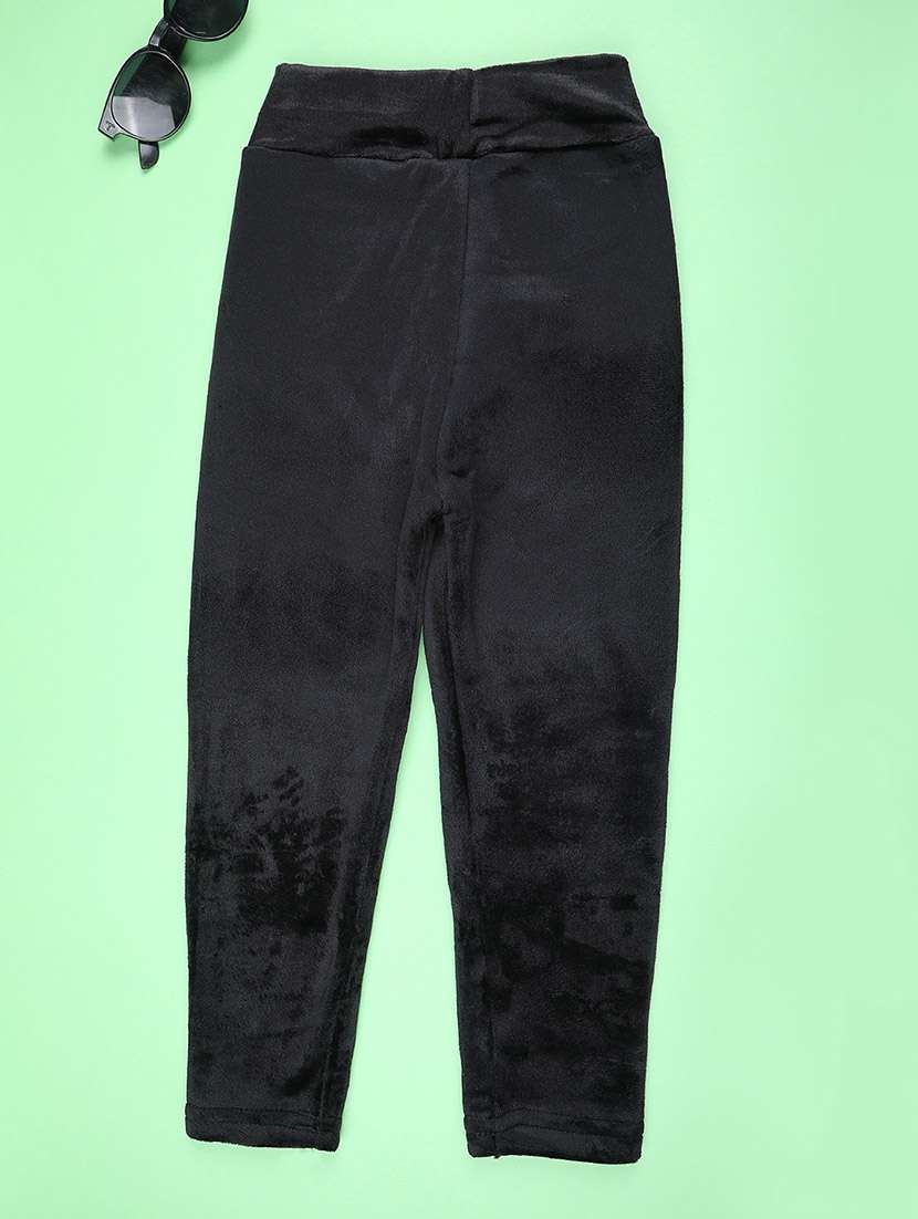 girls solid with work mid rise winterwear leggings - 22101307 -  Standard Image - 1