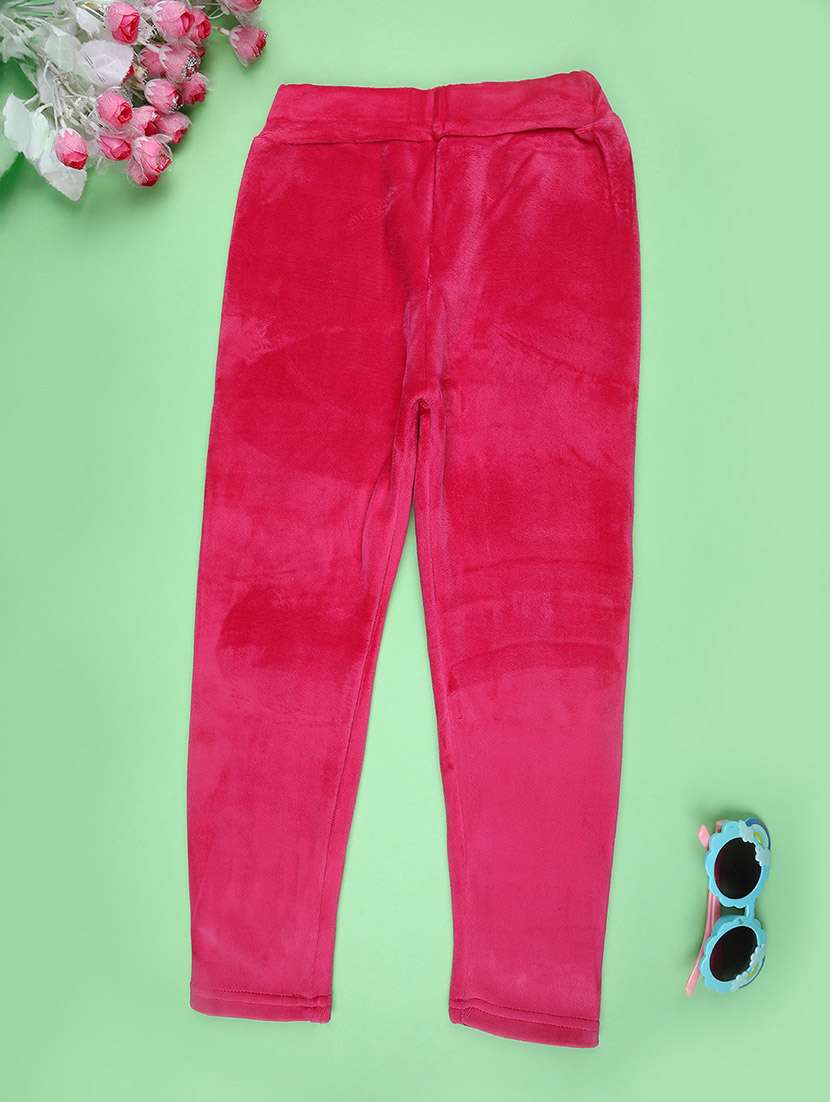 girls solid with work mid rise winterwear leggings - 22101308 -  Standard Image - 1