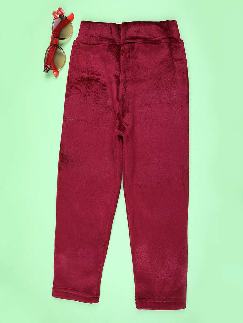 girls solid with work mid rise winterwear leggings - 22101310 -  Standard Image - 1