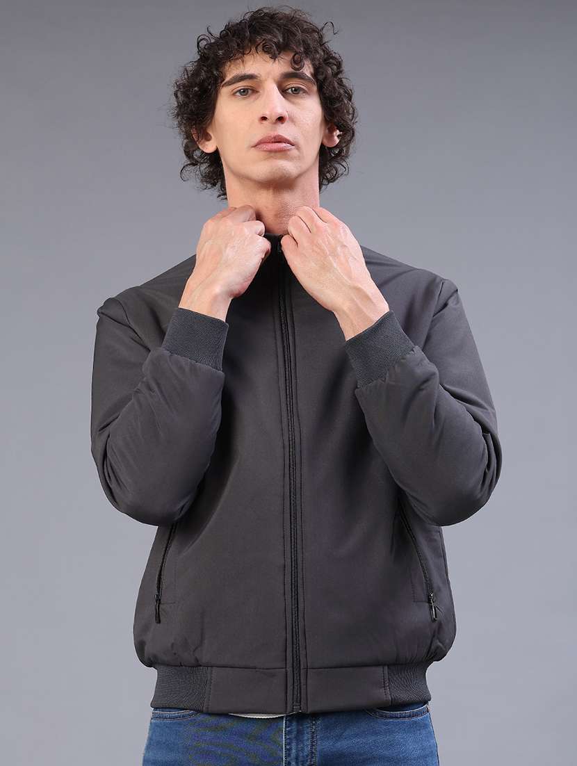 men solid long sleeve lightweight bomber jacket - 22101328 -  Standard Image - 1