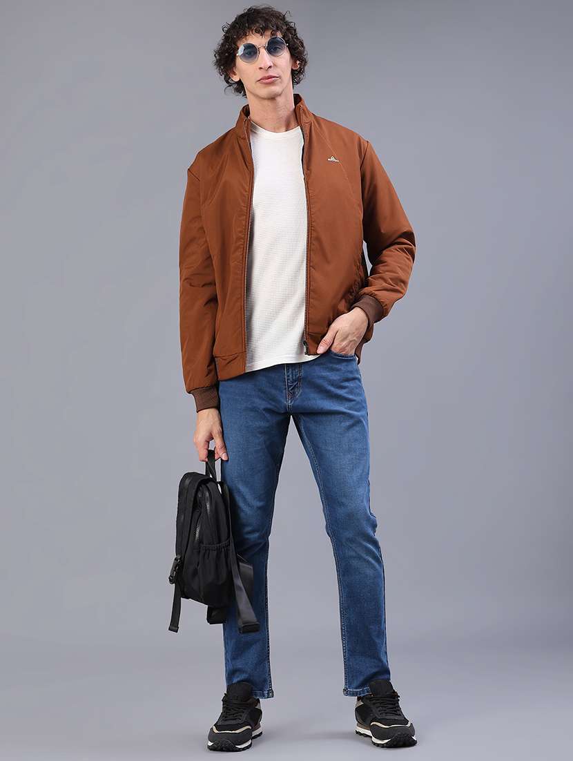 men solid long sleeve lightweight bomber jacket - 22101329 -  Standard Image - 4