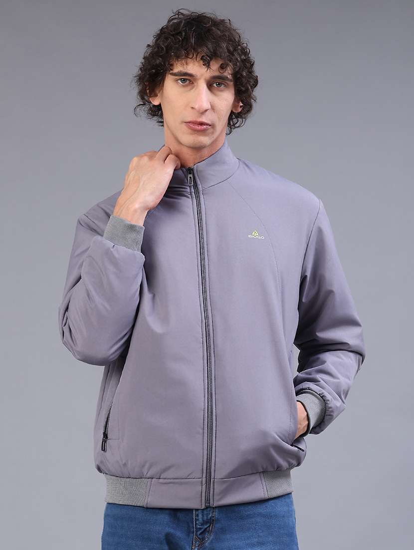 men solid long sleeve lightweight bomber jacket - 22101330 -  Standard Image - 1