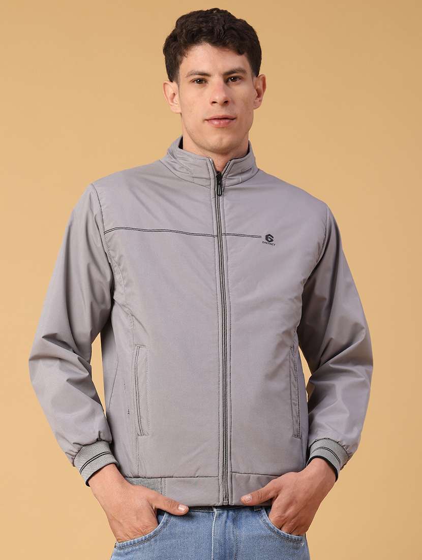 men solid long sleeve bomber jacket - 22101333 -  Standard Image - 1