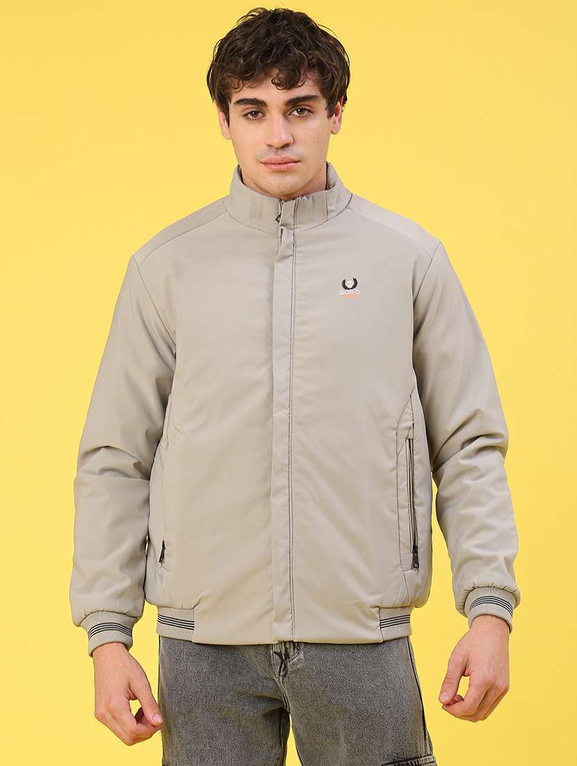 men solid long sleeve puffer jacket - 22101336 -  Standard Image - 1