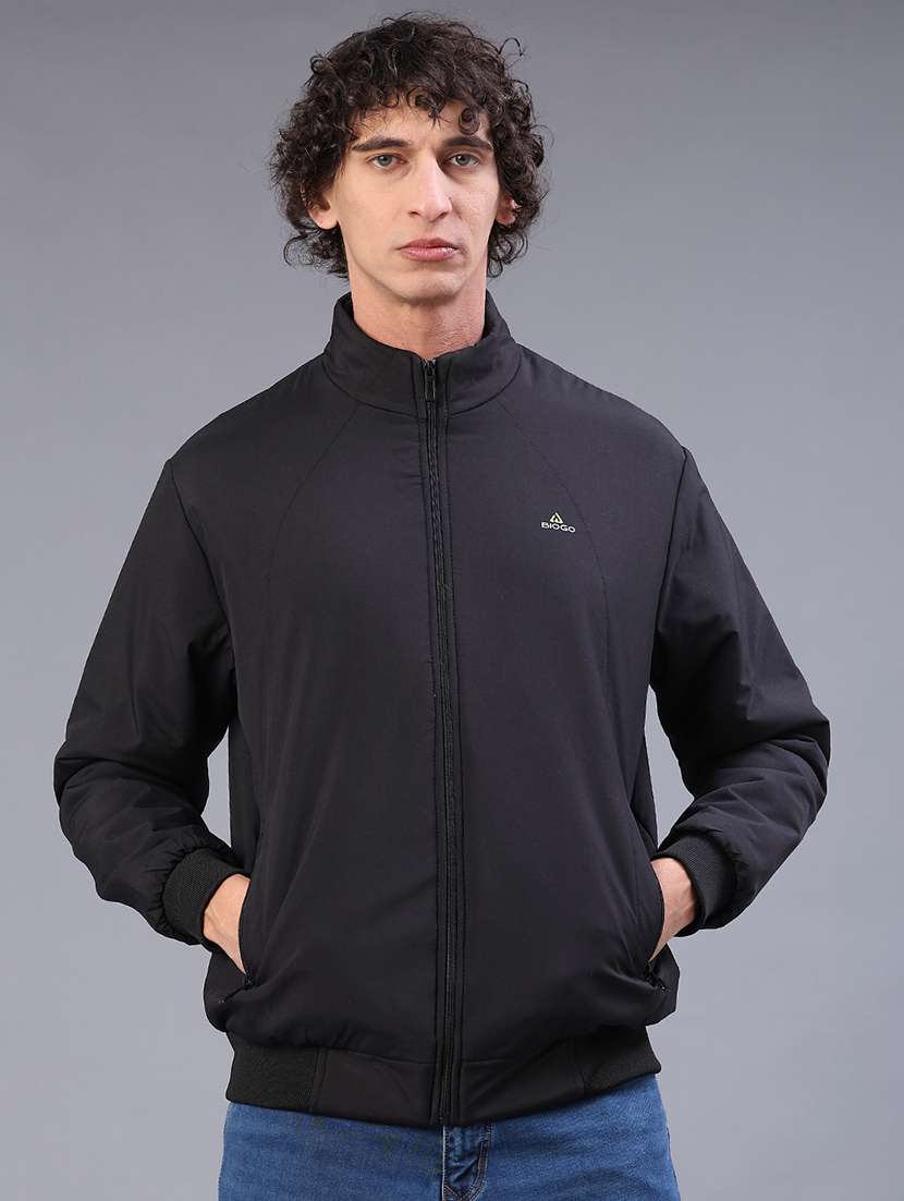 men solid long sleeve lightweight bomber jacket - 22101337 -  Standard Image - 1