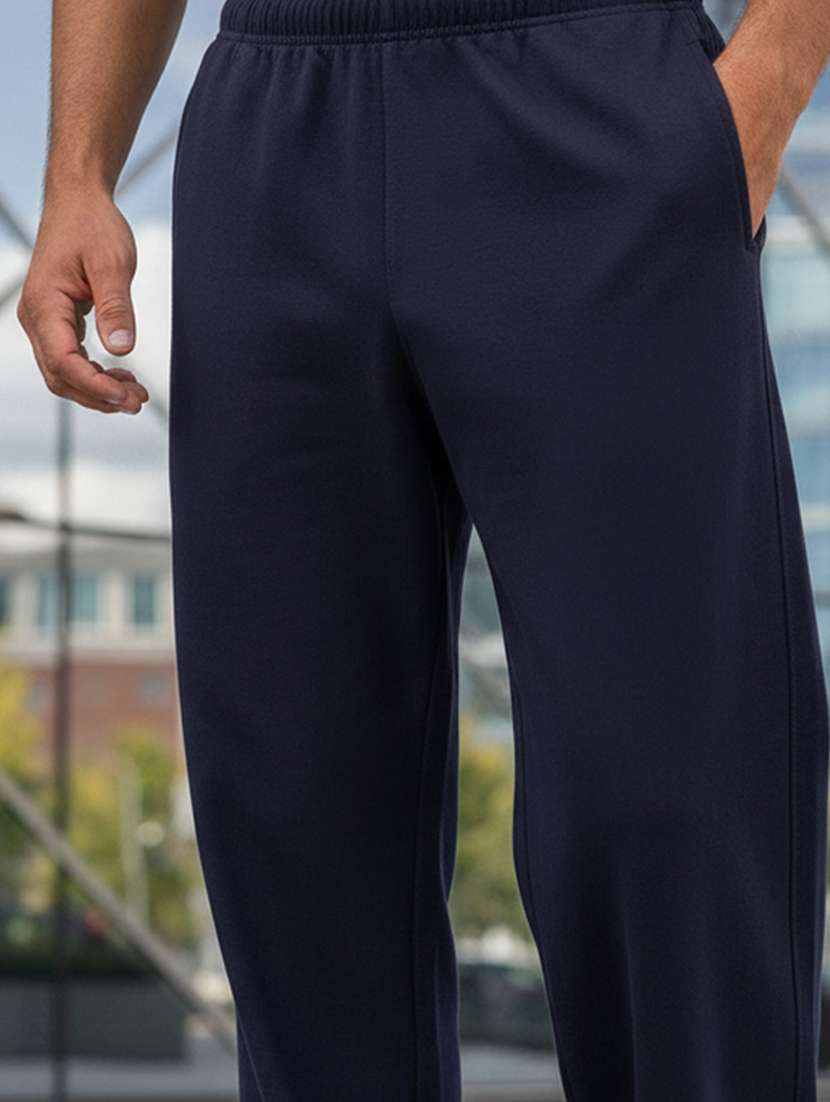 men solid mid rise full length track pant - 22101339 -  Standard Image - 4