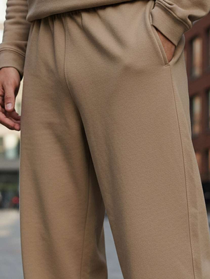 men solid mid rise full length track pant - 22101342 -  Standard Image - 4