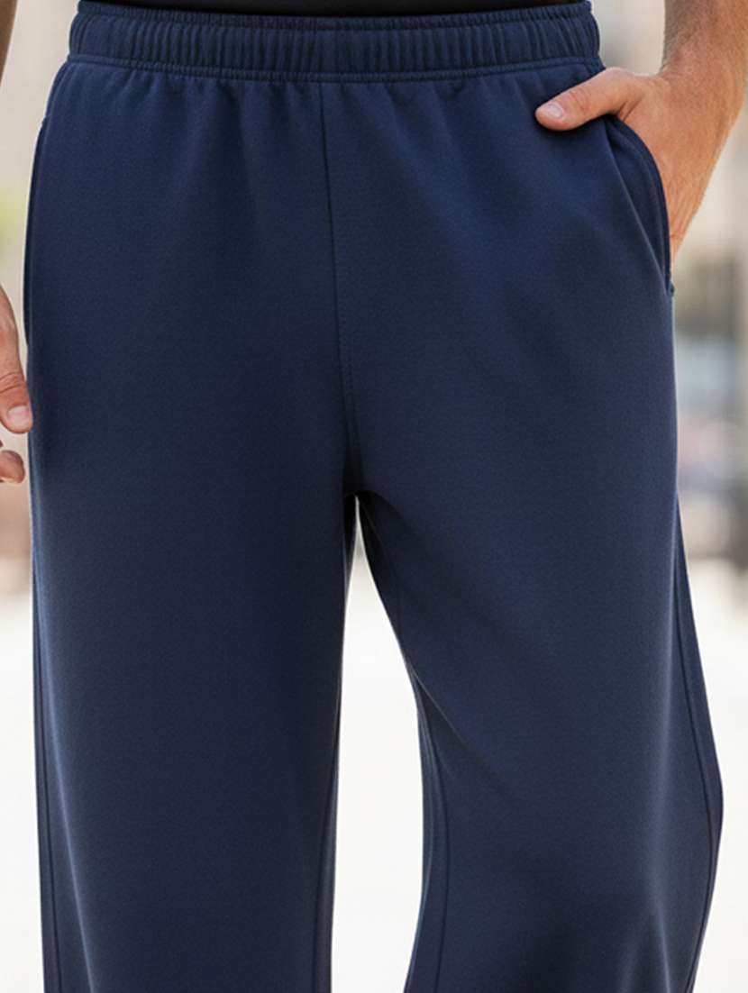 men solid mid rise full length track pant - 22101349 -  Standard Image - 4