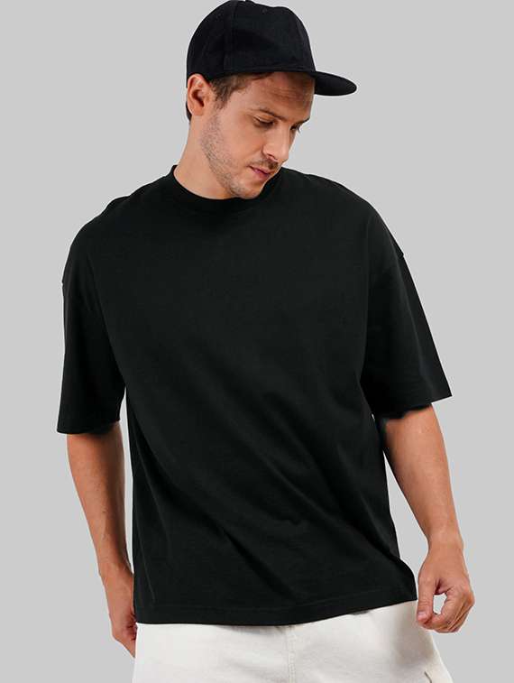 men solid short sleeve oversized t-shirt