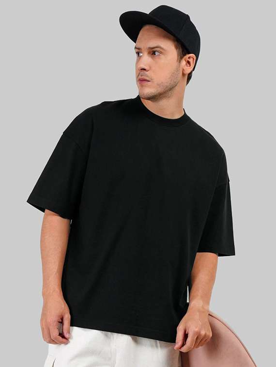 men solid short sleeve oversized t-shirt - 22101421 -  Standard Image - 1