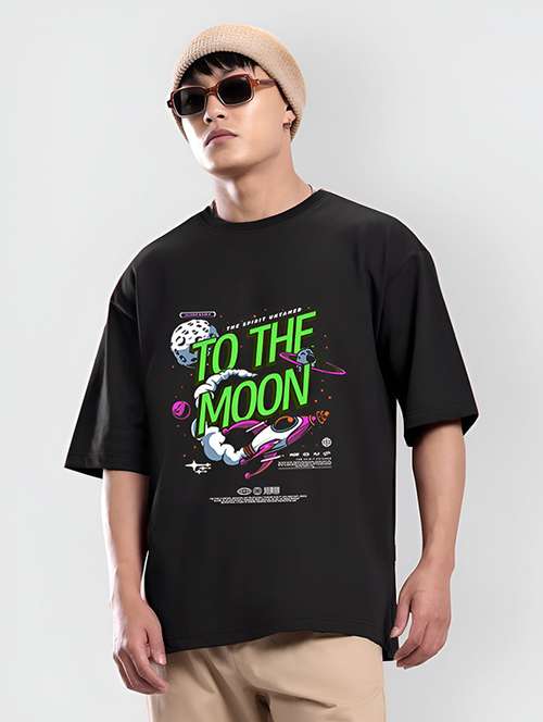 men front print short sleeve oversized t-shirt - 22101435 -  Standard Image - 0