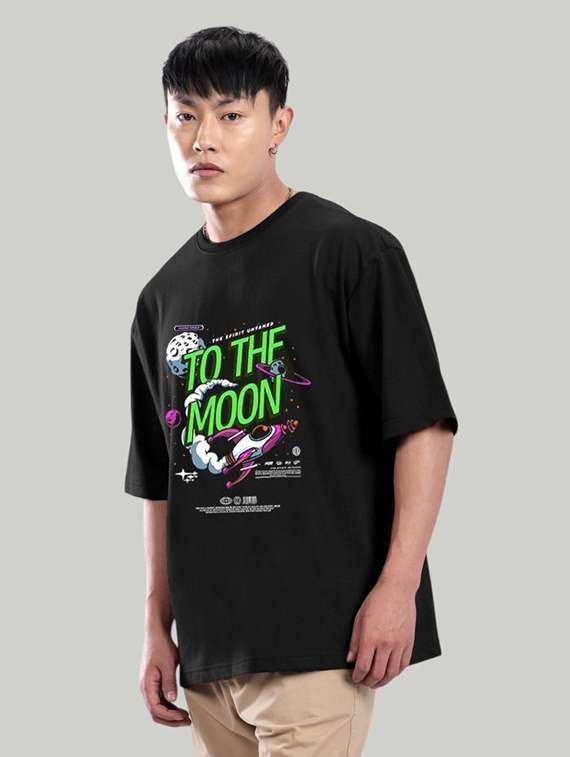 men front print short sleeve oversized t-shirt - 22101435 - Standard Image - 1