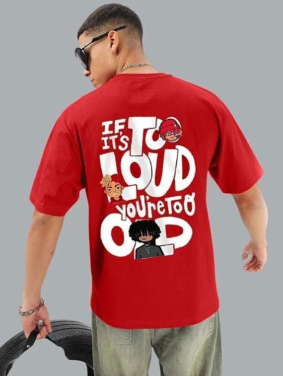 men back print short sleeve oversized t-shirt