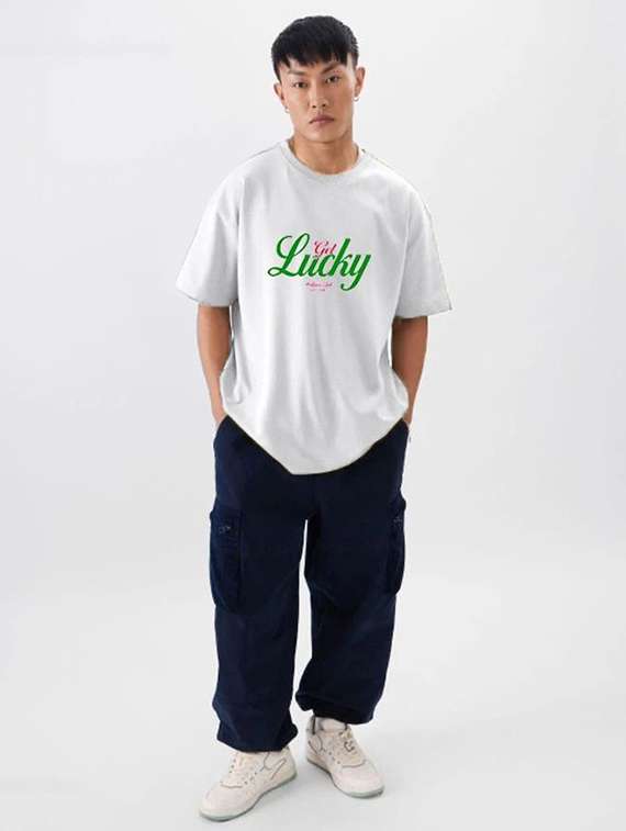 men chest print short sleeve oversized t-shirt - 22101452 -  Standard Image - 4