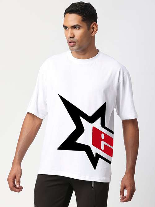 men front print short sleeve oversized t-shirt - 22101453 -  Standard Image - 0