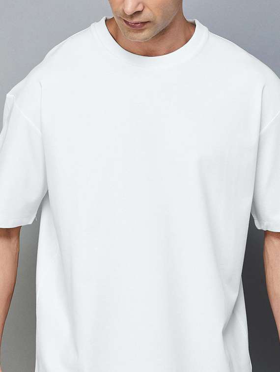 men solid short sleeve oversized t-shirt - 22101458 -  Standard Image - 4