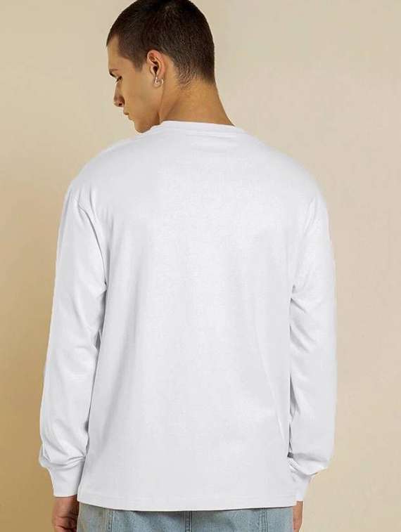 men pack of 2 solid long sleeve oversized t-shirt - 22101463 -  Standard Image - 4