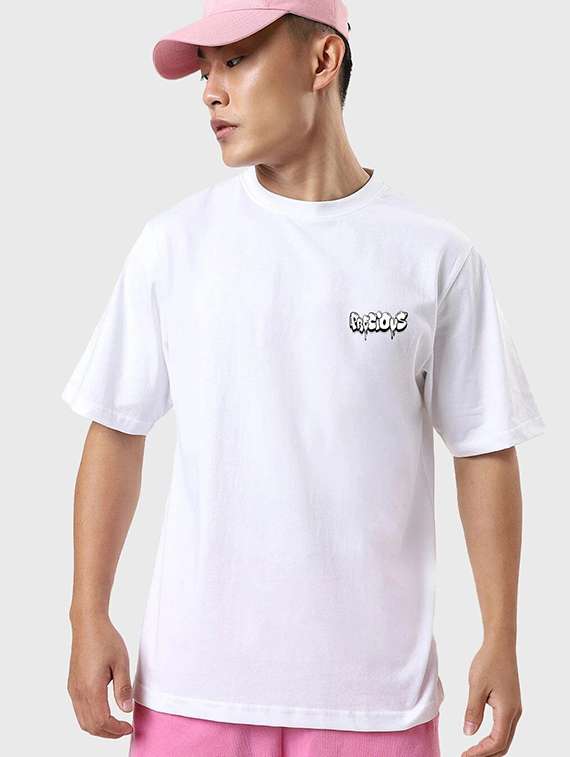 men back print short sleeve oversized t-shirt - 22101475 - Standard Image - 1
