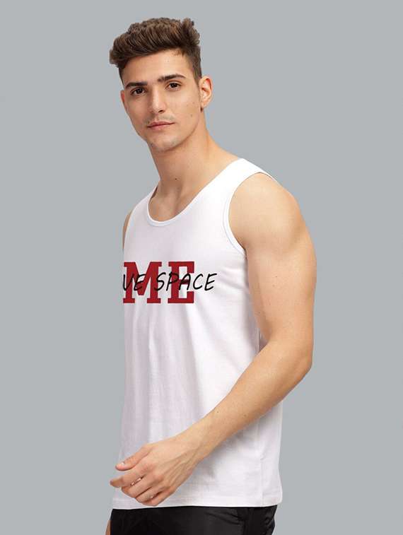 men typographic sleeveless vest - 22101479 -  Standard Image - 1