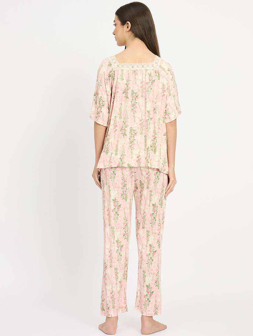 women printed nightwear pyjama set - 22101511 -  Standard Image - 4