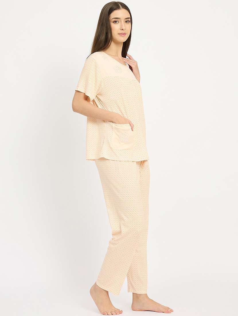 women printed nightwear pyjama set - 22101513 -  Standard Image - 1