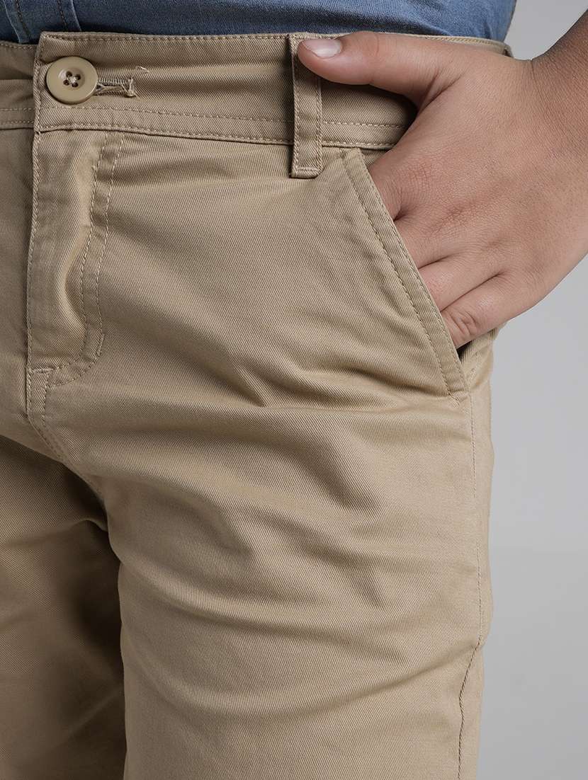 boys solid mid rise chinos - 22101518 -  Standard Image - 4