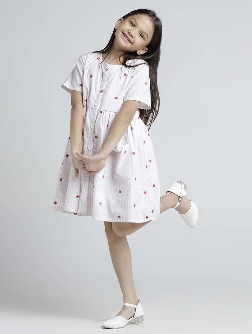 girls printed short sleeve a-line dress - 22101524 -  Standard Image - 1