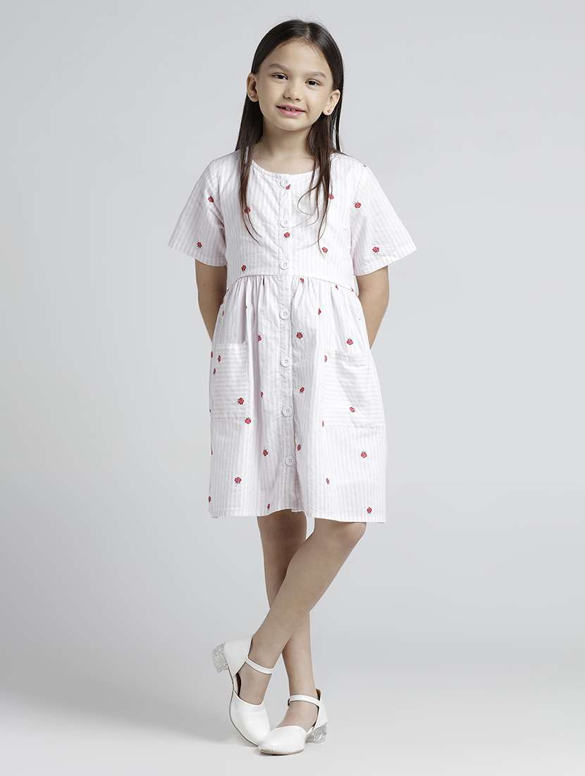 girls printed short sleeve a-line dress - 22101524 -  Standard Image - 4