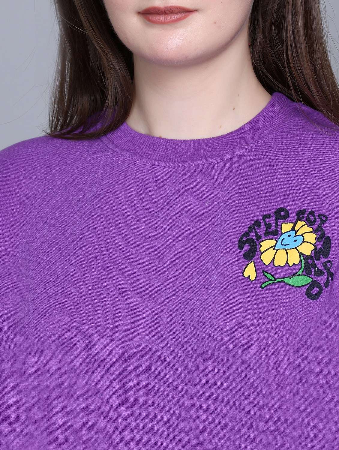 women printed round neck long sleeve sweatshirt - 22101598 -  Standard Image - 4