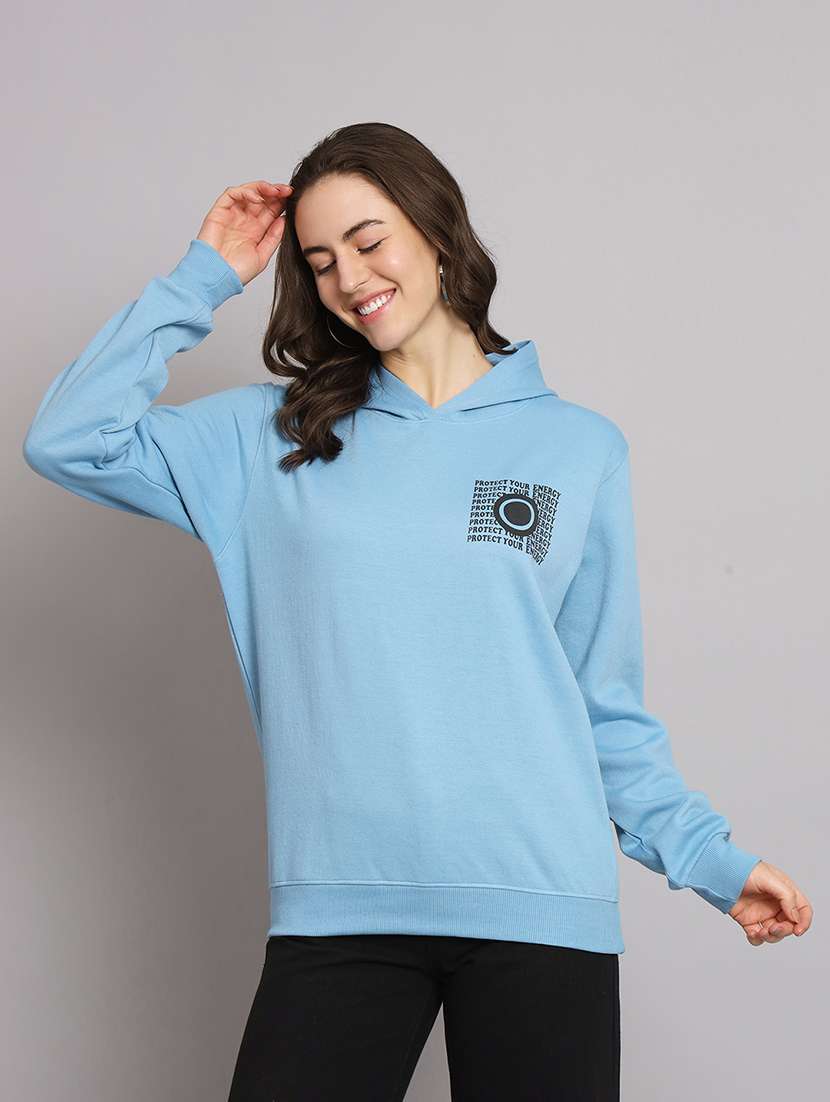 women printed long sleeve hooded sweatshirt - 22101615 -  Standard Image - 1