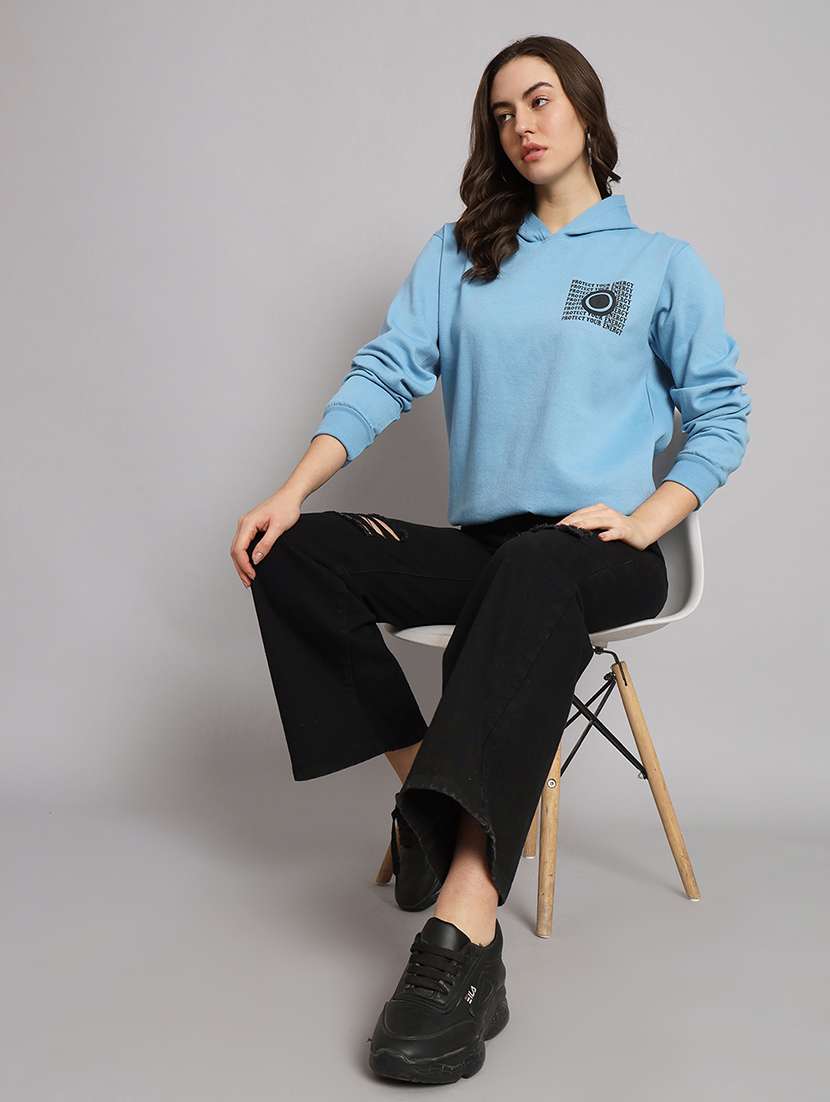 women printed long sleeve hooded sweatshirt - 22101615 -  Standard Image - 4