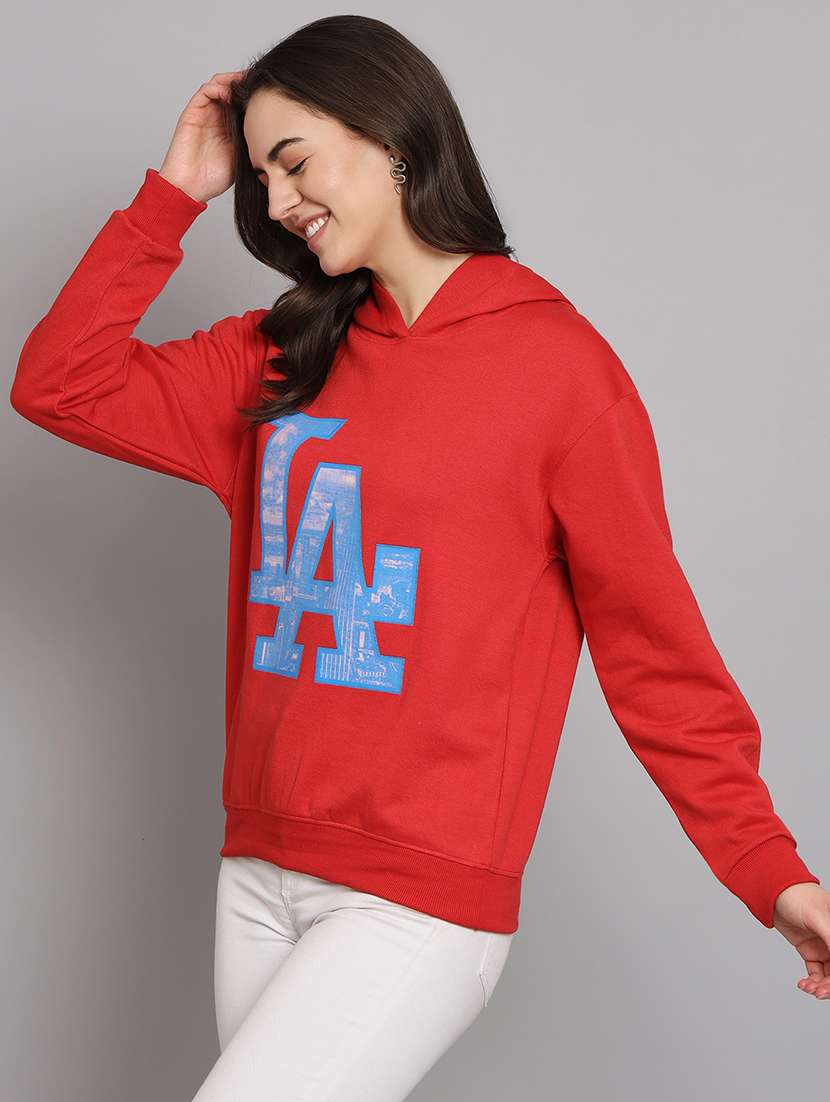 women printed round neck long sleeve sweatshirt - 22101620 -  Standard Image - 1