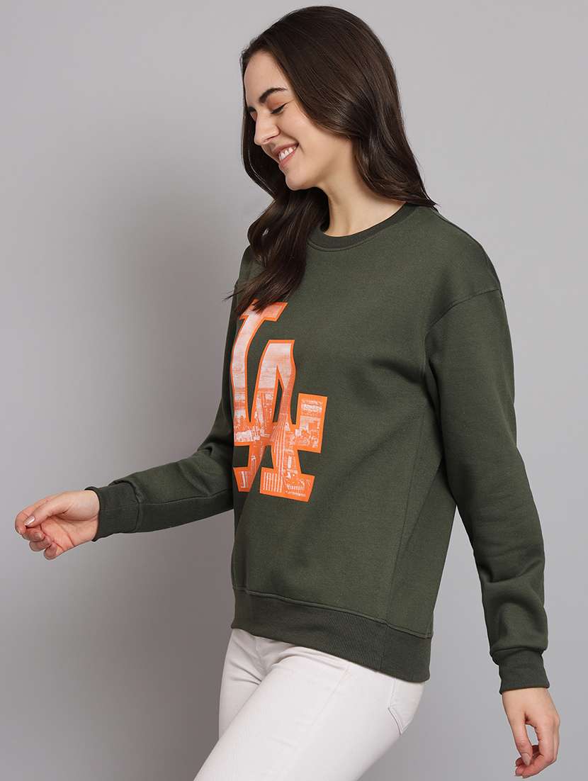 women printed round neck long sleeve sweatshirt - 22101623 - Standard Image - 1