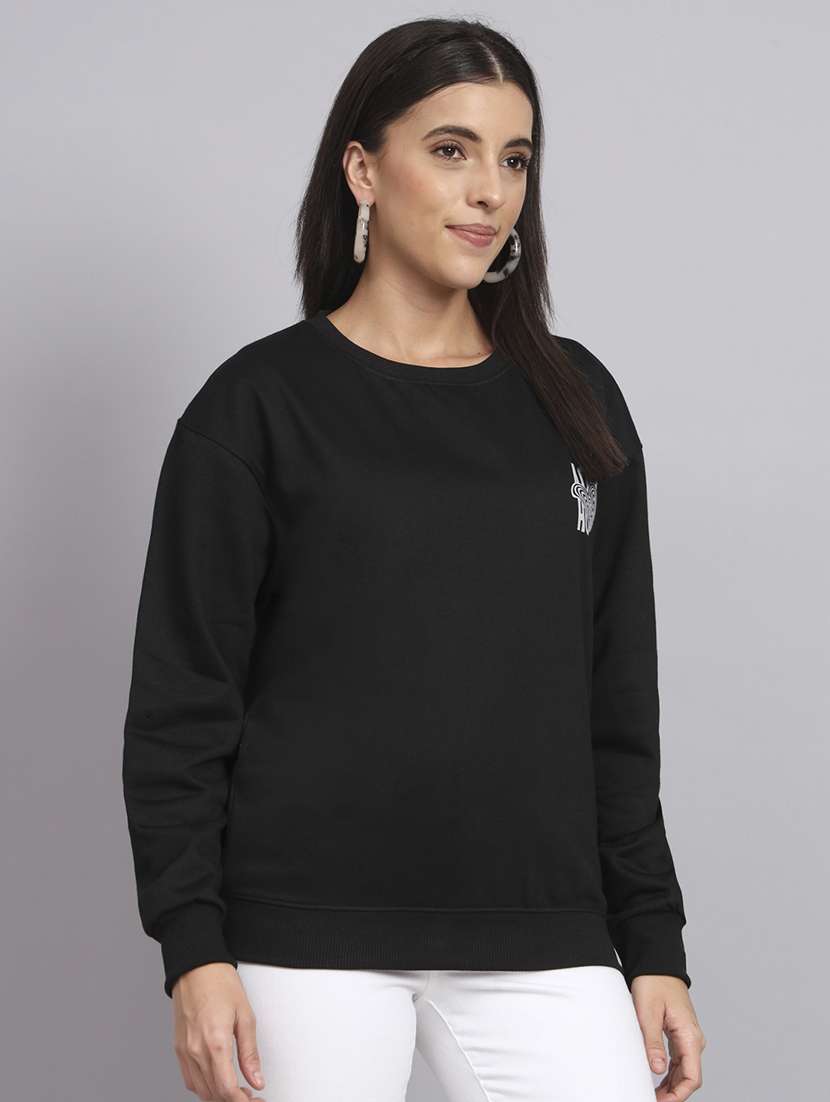 women printed round neck long sleeve sweatshirt - 22101629 -  Standard Image - 1
