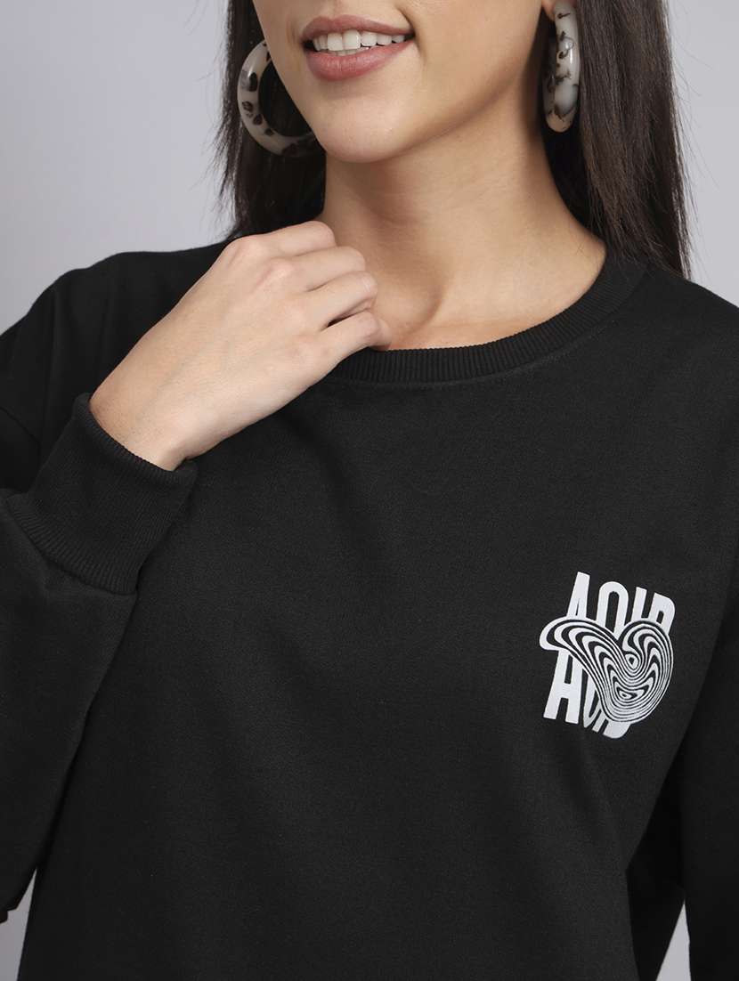 women printed round neck long sleeve sweatshirt - 22101629 -  Standard Image - 4