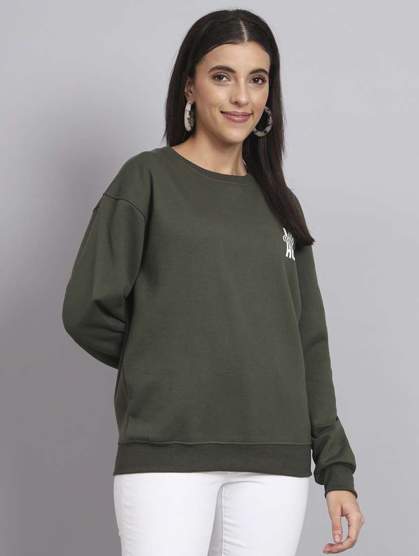 women printed round neck long sleeve sweatshirt - 22101632 - Standard Image - 1