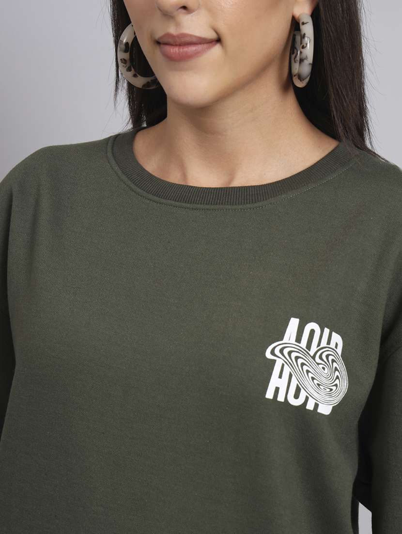 women printed round neck long sleeve sweatshirt - 22101632 - Standard Image - 4