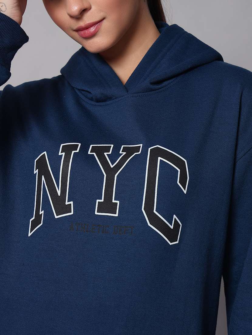 women printed long sleeve hooded sweatshirt - 22101646 -  Standard Image - 4