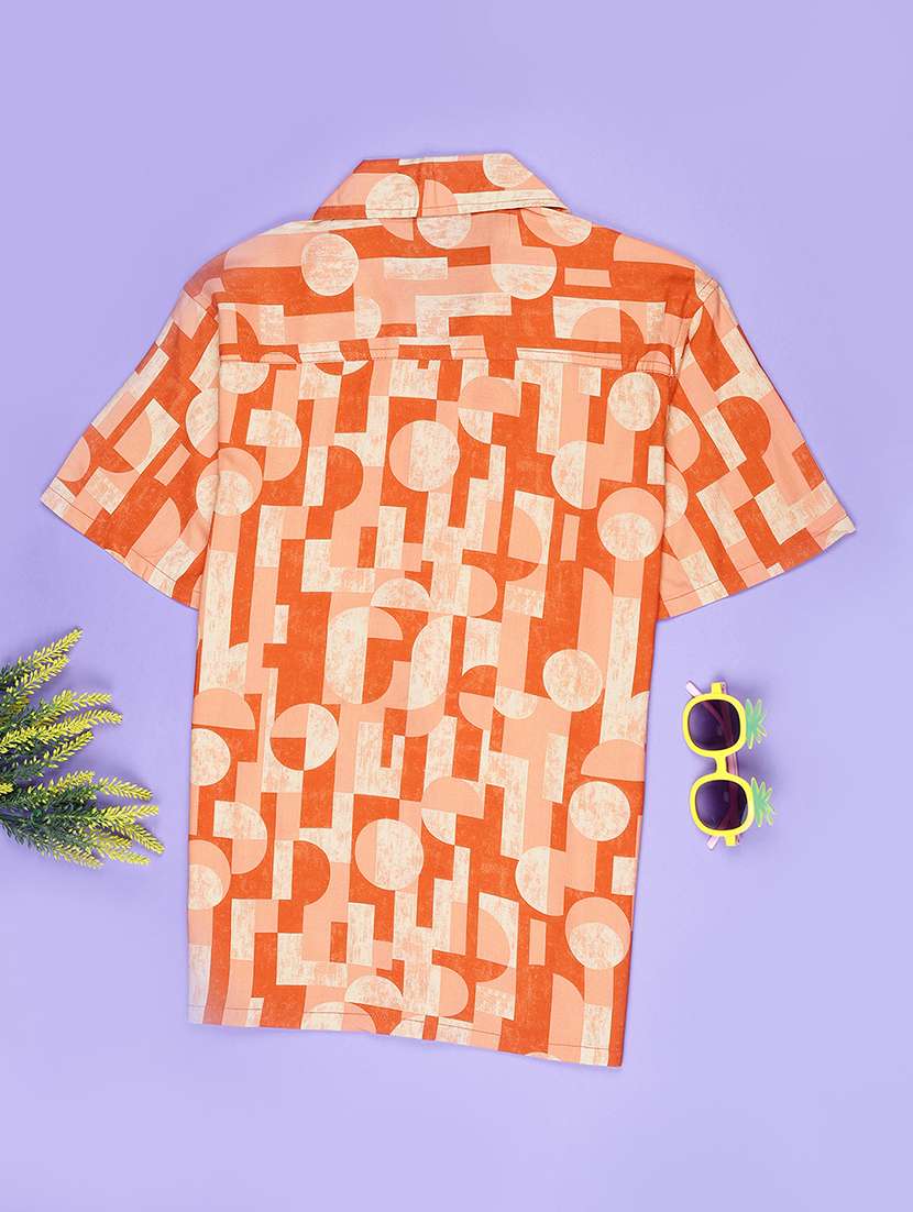 boys printed cuban collar short sleeve shirt - 22101682 -  Standard Image - 1