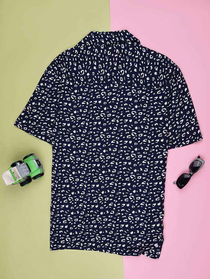 boys printed cuban collar short sleeve shirt - 22101684 -  Standard Image - 1