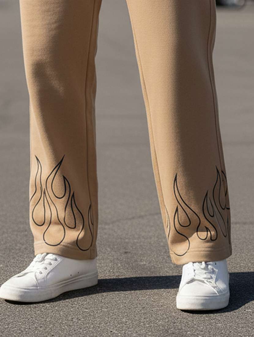 men placement print mid rise full length track pant - 22101692 -  Standard Image - 4