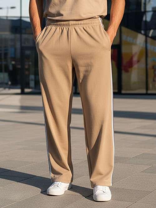 men side taped mid rise full length track pant - 22101694 -  Standard Image - 0