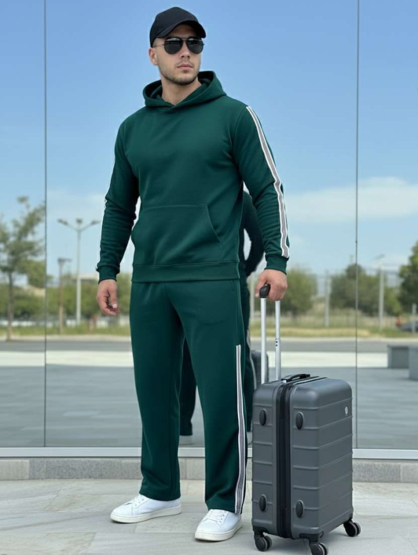 men side taped mid rise full length track pant - 22101697 - Standard Image - 4